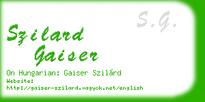 szilard gaiser business card